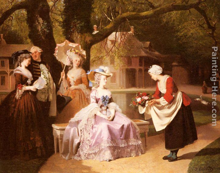 Joseph Caraud Marie Antoinette and Louis XVI in the Garden of the Tuileries with Madame Lambale